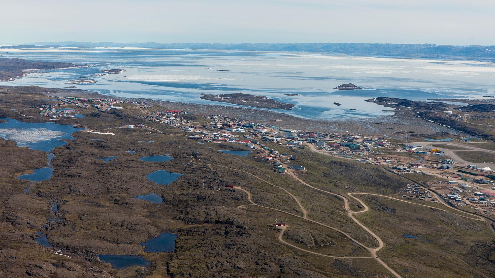 Aerial view of Iqaluit in Nunavut