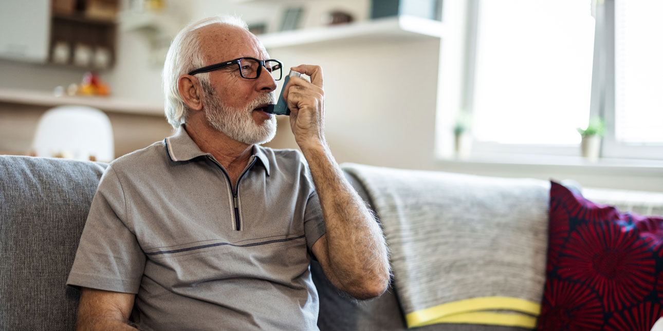 image of a man with asthma